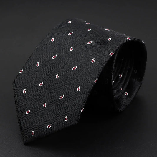 Duquesne - Black Tie with Mini Red Paisley Print – Sharp Sophistication
