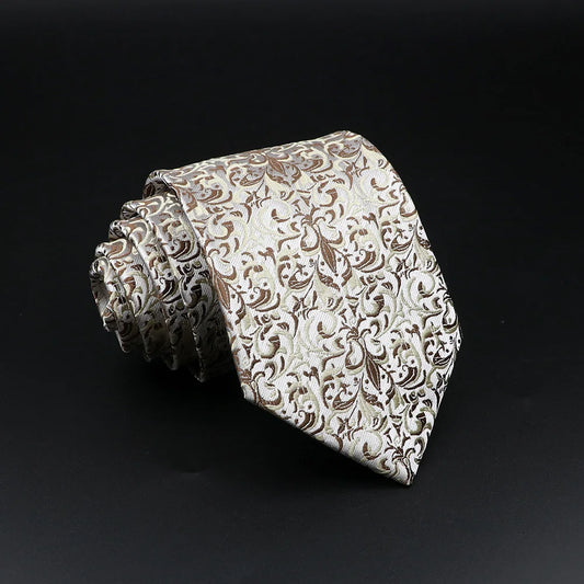 Lamoignon - Ivory & Bronze Baroque Tie