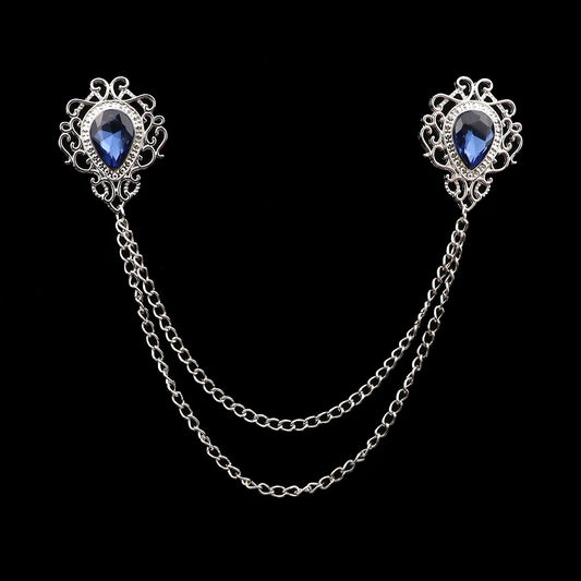 Talisman Brooch - Silver Midnight Filigree Heart