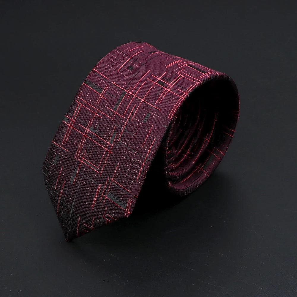 Bramber - Burgundy Textured Plaid Tie