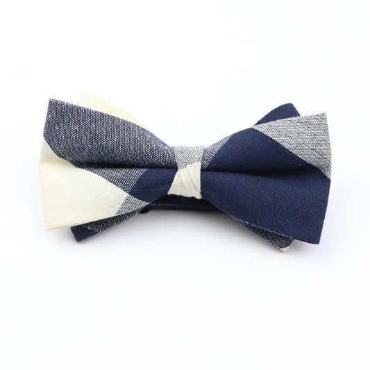 Harington - Navy & Ivory Geometric Bow Tie
