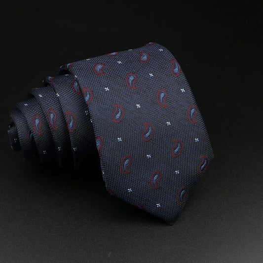 Palafox - Navy & Burgundy Small Paisley Tie