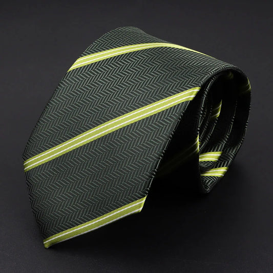 Bouthillier - Olive Green Tie with Yellow Stripes – Fresh Professional Edge