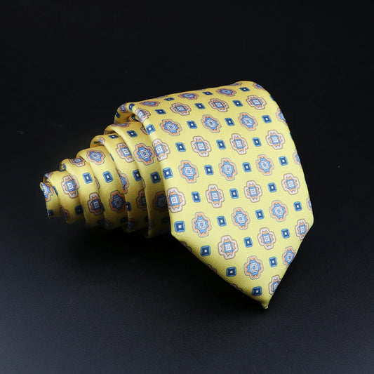 Clermont - Vibrant Yellow Floral Geometric Necktie