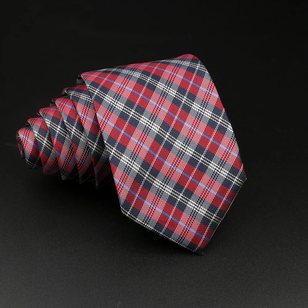 Téllez - Red, Navy & White Plaid Tie