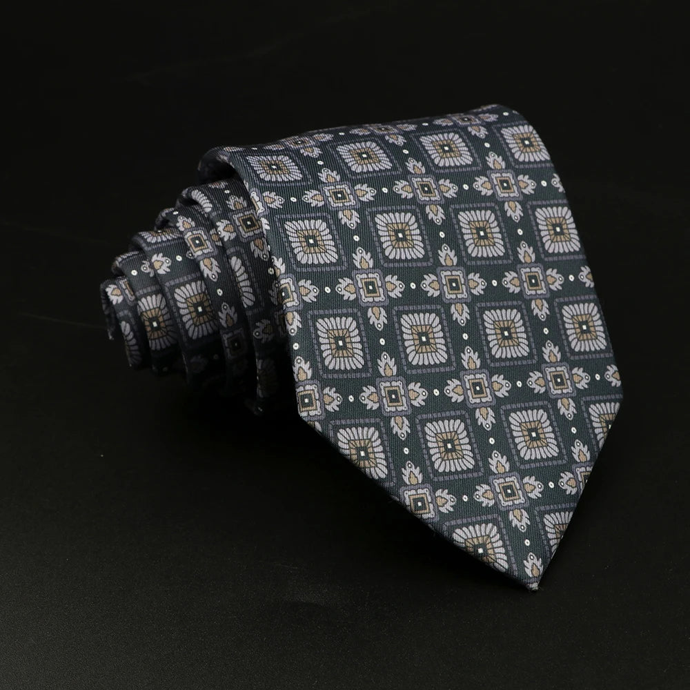 Vitelli - Charcoal Ornate Medallion Tie