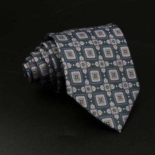 Vitelli - Charcoal Ornate Medallion Tie