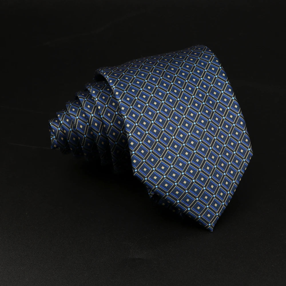 Fieschi - Navy & Gold Geometric Stripe Tie