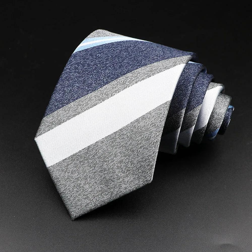 Manrique de Lara - Frosted Navy Stripe Tie