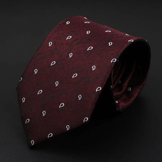 Duquesne - Burgundy Tie with Mini Paisley Print – Refined Statement