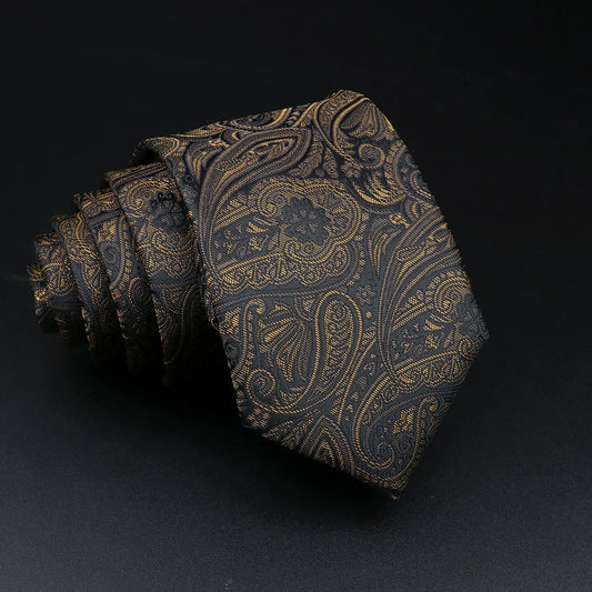Colleoni - Black & Gold Paisley Tie