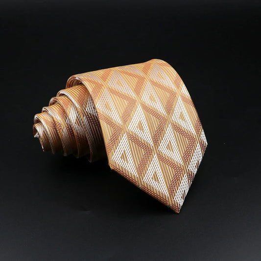 Bellincioni - Golden Geometric Pattern Tie
