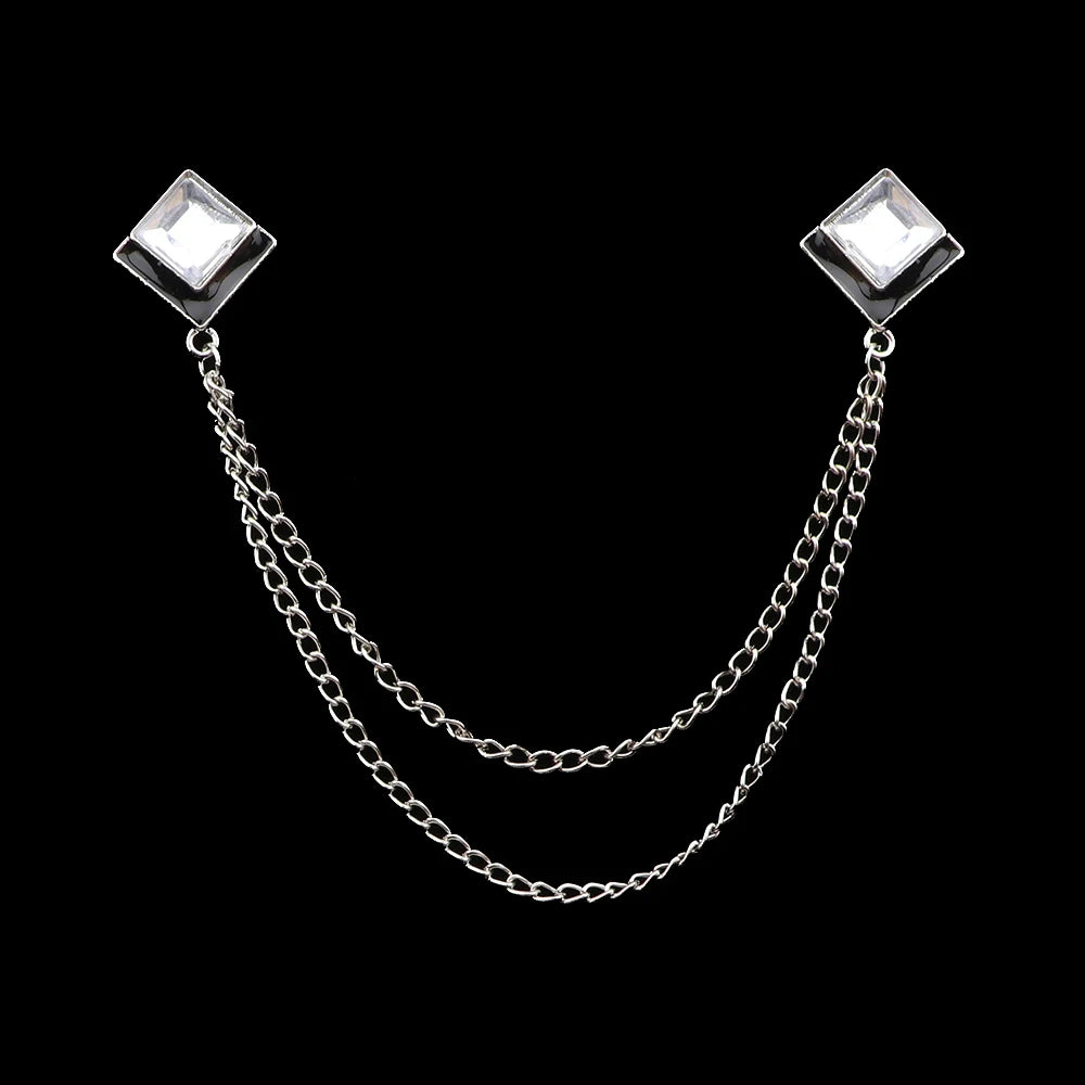 Talisman Brooch – Silver Crystal Duet