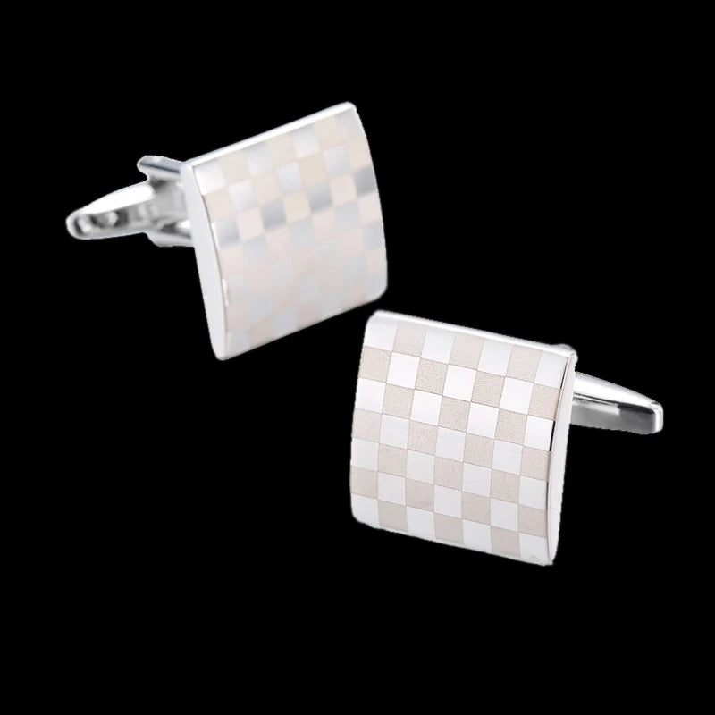 Silver Checkerboard cufflinks