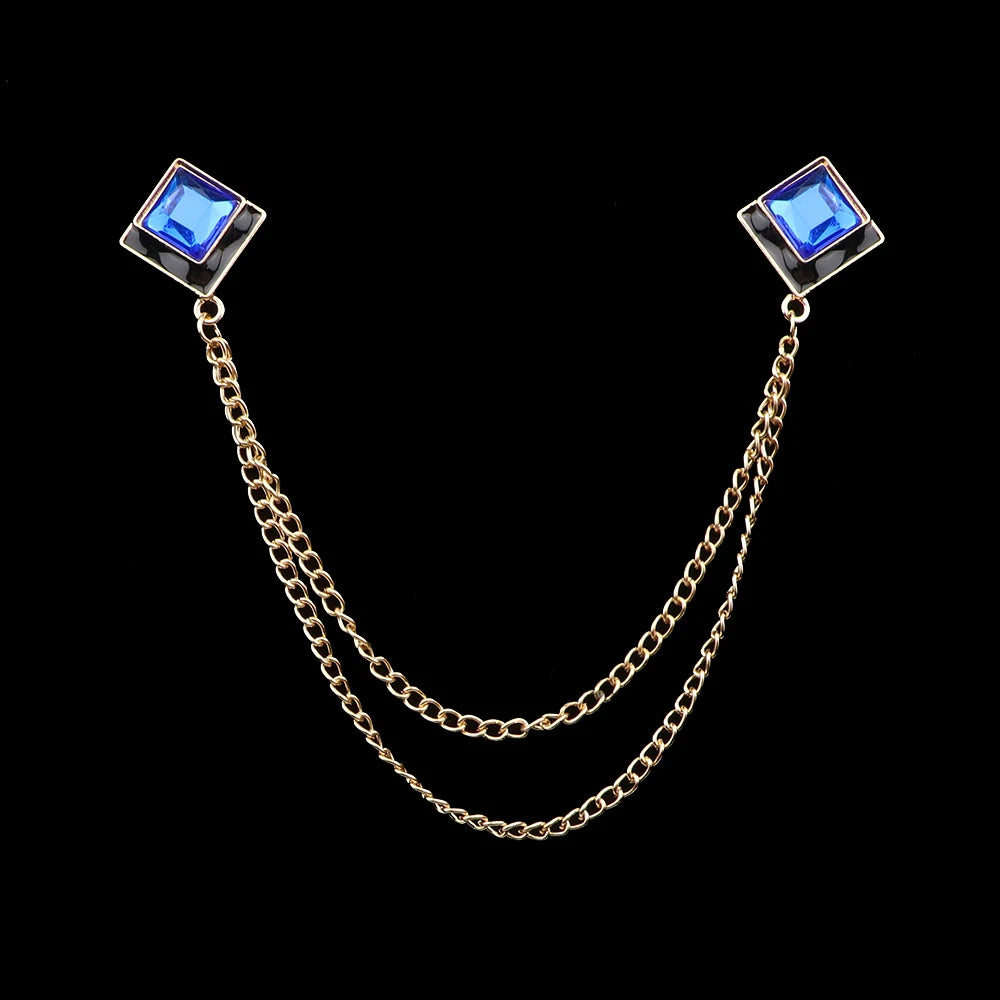 Talisman Brooch – Gilded Sapphire Duet