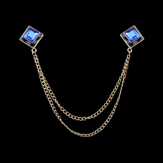 Talisman Brooch – Gilded Sapphire Duet