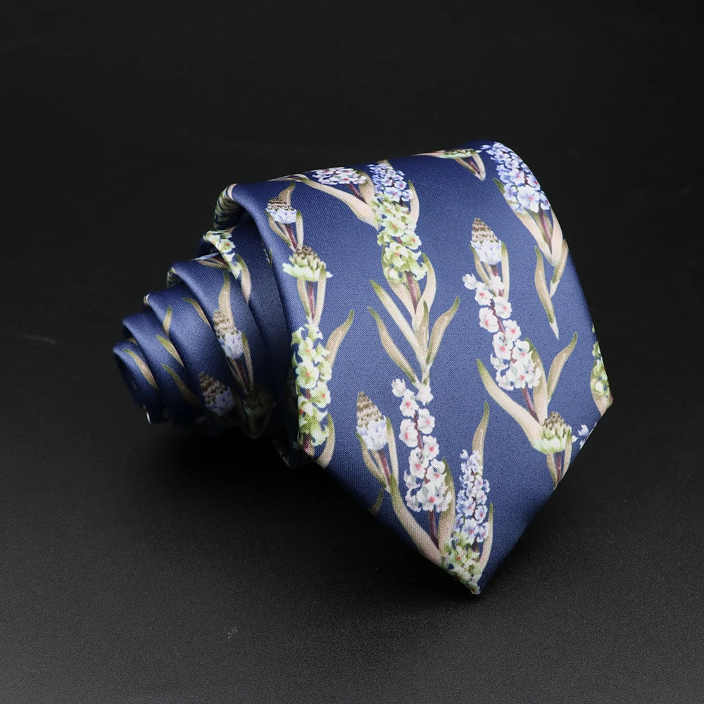 Grimani - Navy Blue Floral Botanical Tie