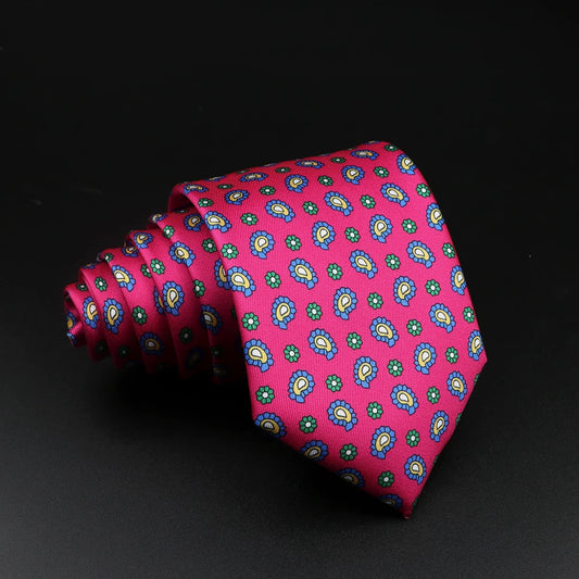 Castellane - Bright Pink Paisley Patterned Necktie