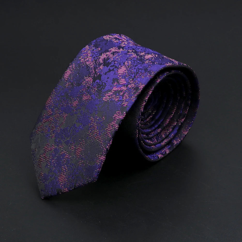 Dunster - Purple Jacquard Floral Tie