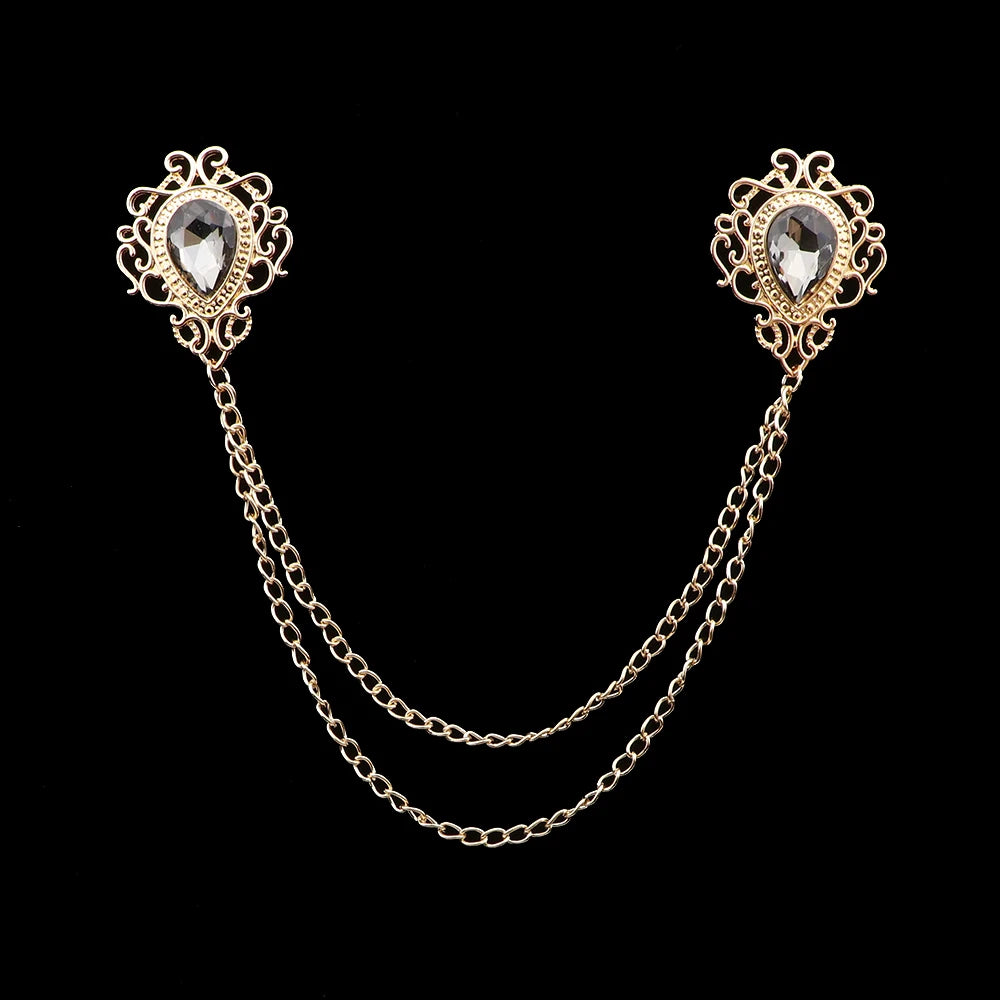 Talisman Brooch - Gold Crystal Filigree Heart