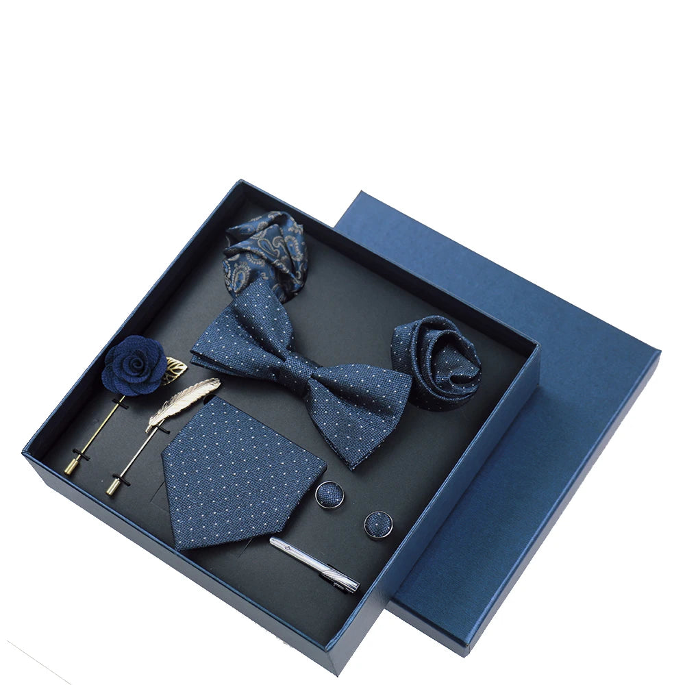 Colville - Talisman Tie Set – Midnight Navy Polka Dot Luxury Set