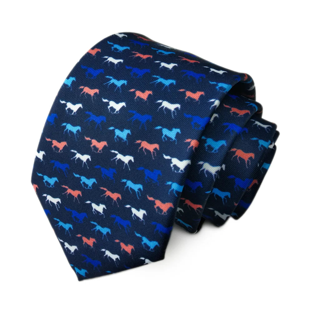 Nidderdale - Blue Racing Horse Tie
