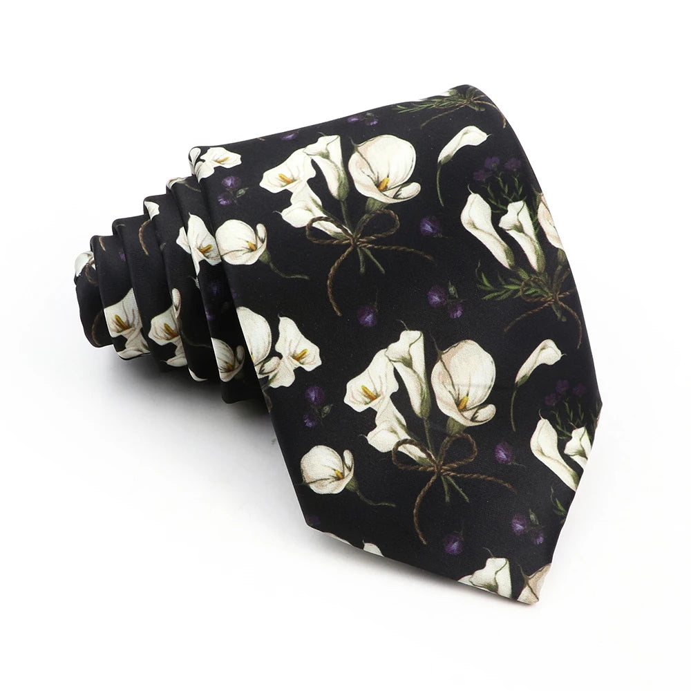 Haldane - Calla Lily Noir Tie