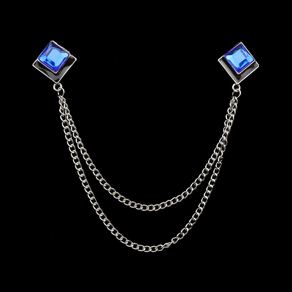 Talisman Brooch – Silver Sapphire Duet