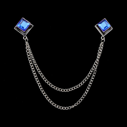 Talisman Brooch – Silver Sapphire Duet