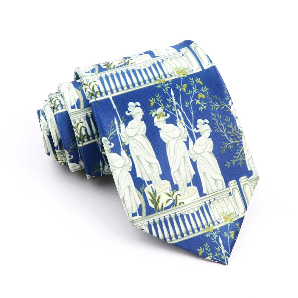 Zouche - Grecian Statue Blue Tie