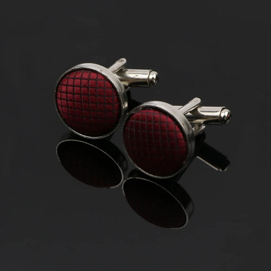 Talisman Cufflink - Burgundy Plaid
