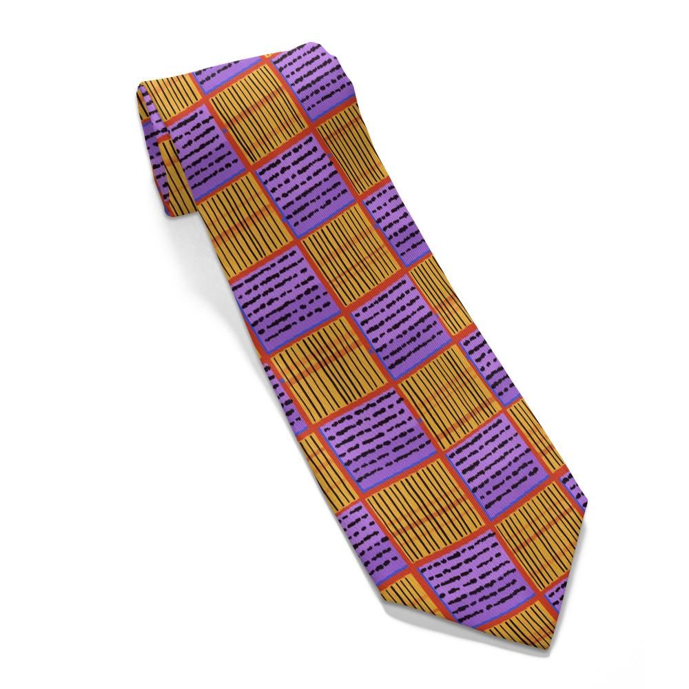 Lubomirski - Violet & Saffron Basketweave Check Tie – Lancut Salon