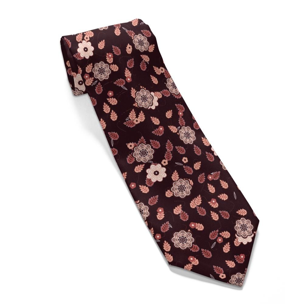 Este - Burgundy & Blush Floral Tie – Rosehip