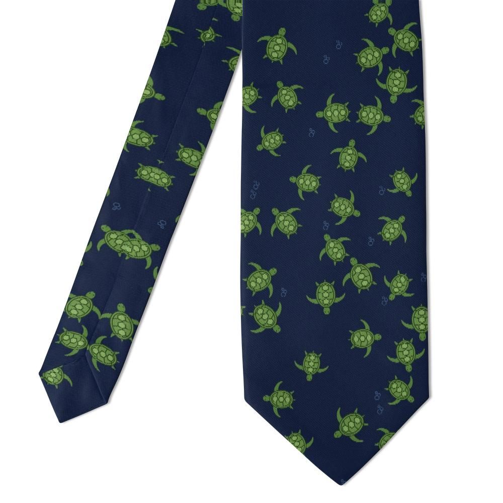 Evertsen - Navy & Green Sea Turtle Tie – Ocean Voyager
