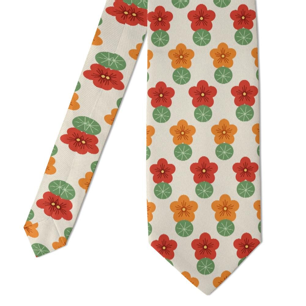 Taxis - Cream & Red Nasturtium Tie – Garden Wall