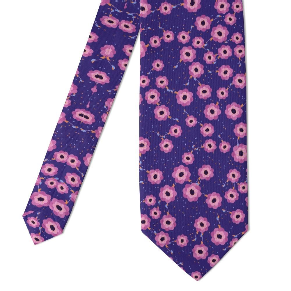 Pazzi - Purple & Pink Painted Peony Tie – Garden Party