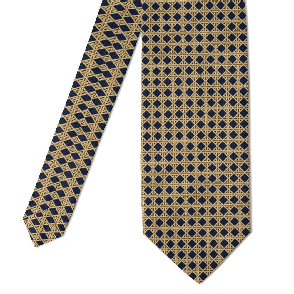 Piper - Navy & Natural Rattan Weave Tie – Harbour Café