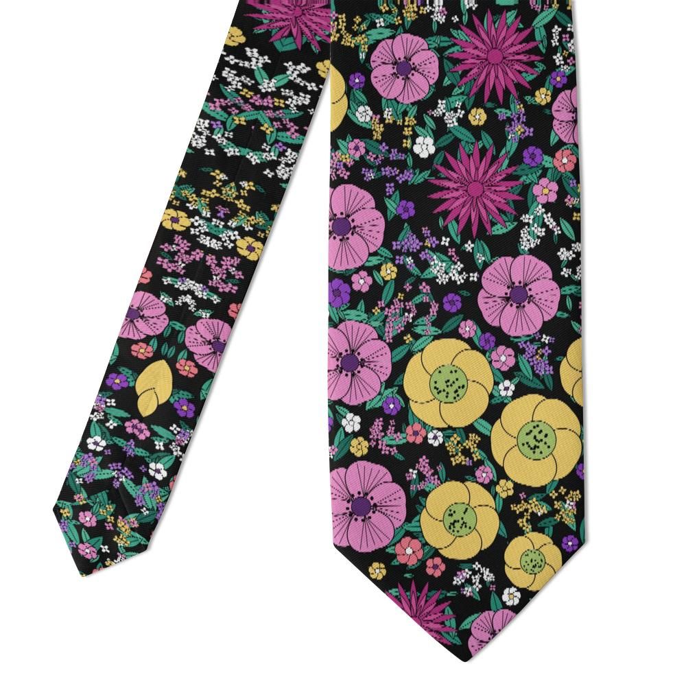 Schimmelmann - Black & Fuchsia Blooming Garden Tie – Midnight Bloom