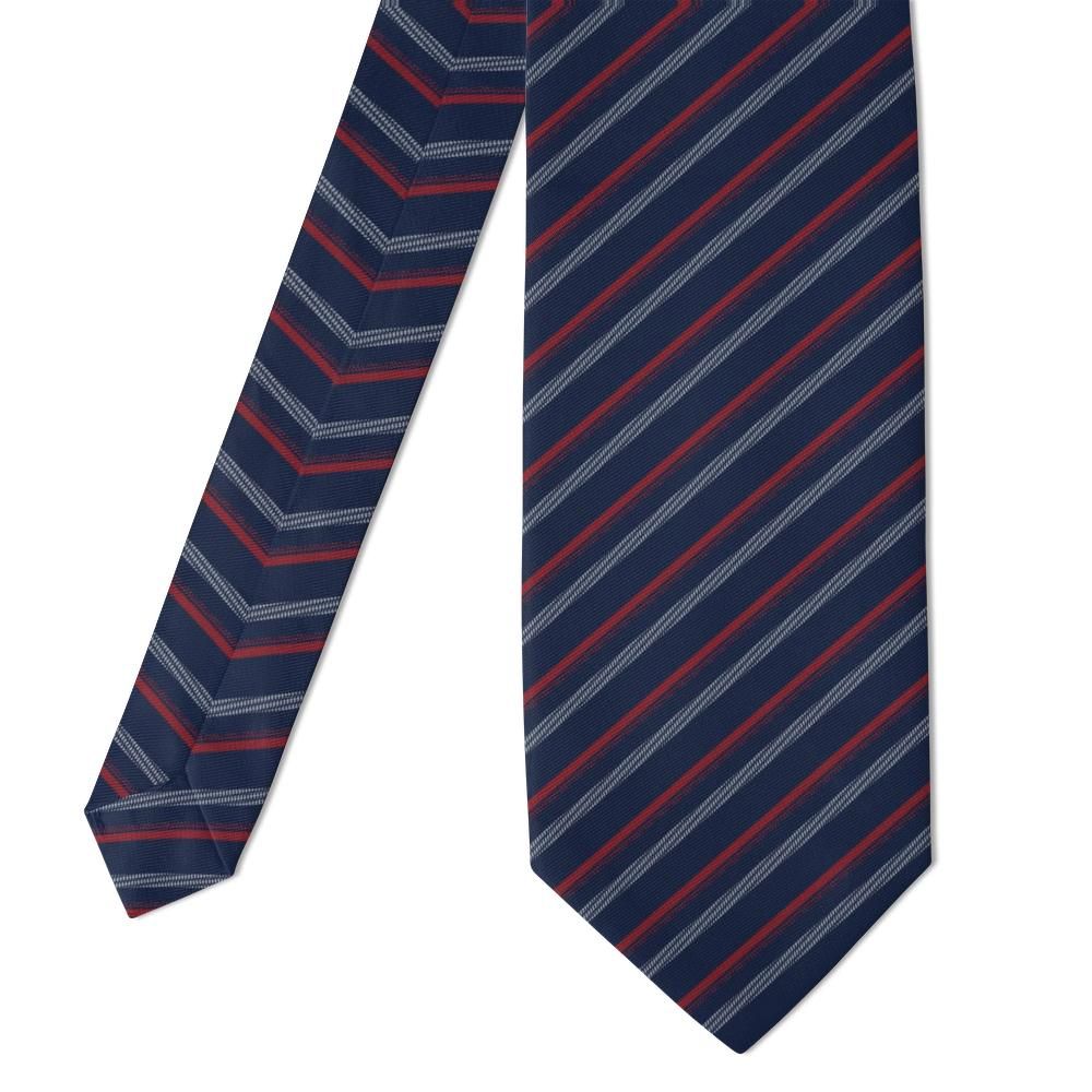 Kortenaer - Navy & Burgundy Regimental Stripe Tie – Heritage Club