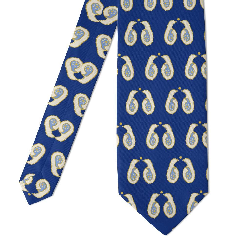 Dandolo - Royal Blue & Ivory Mirrored Boteh Tie – Twin Reflections
