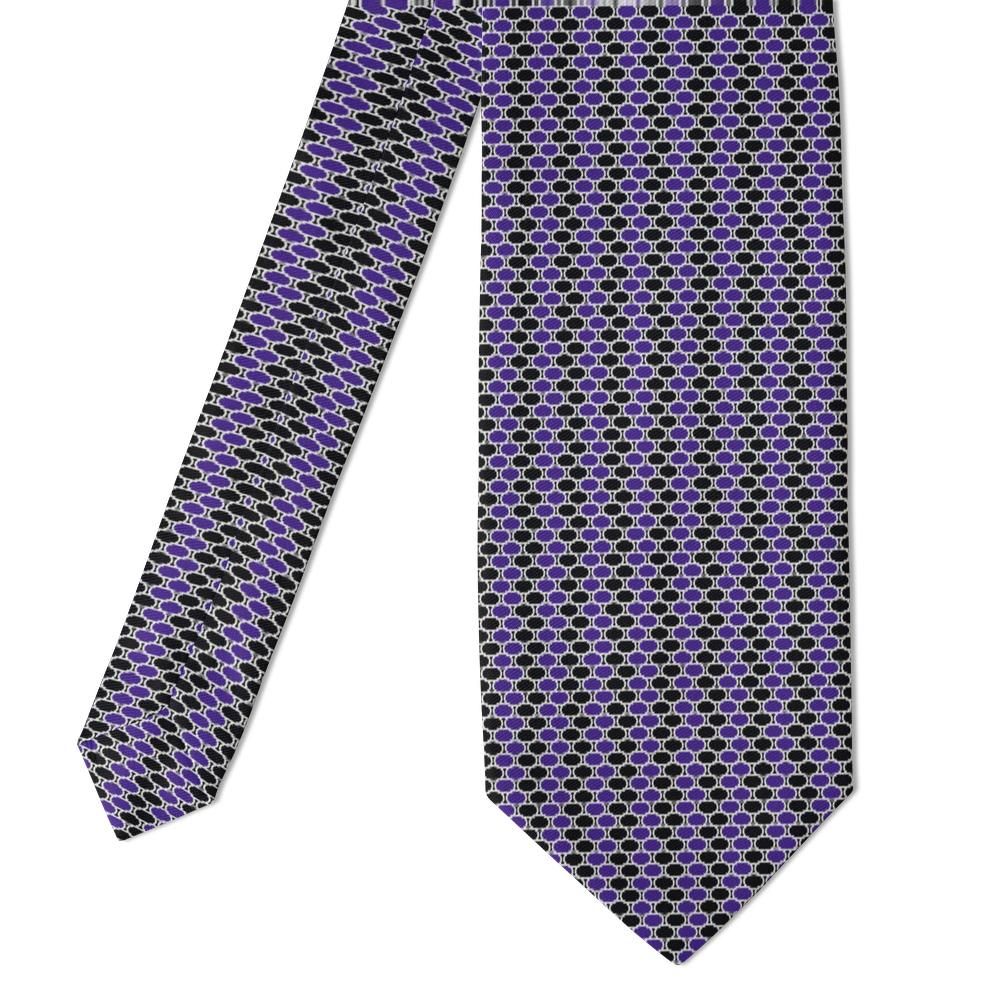 Bérenger - Purple & Black Wave Lattice Tie – Night Rhythm