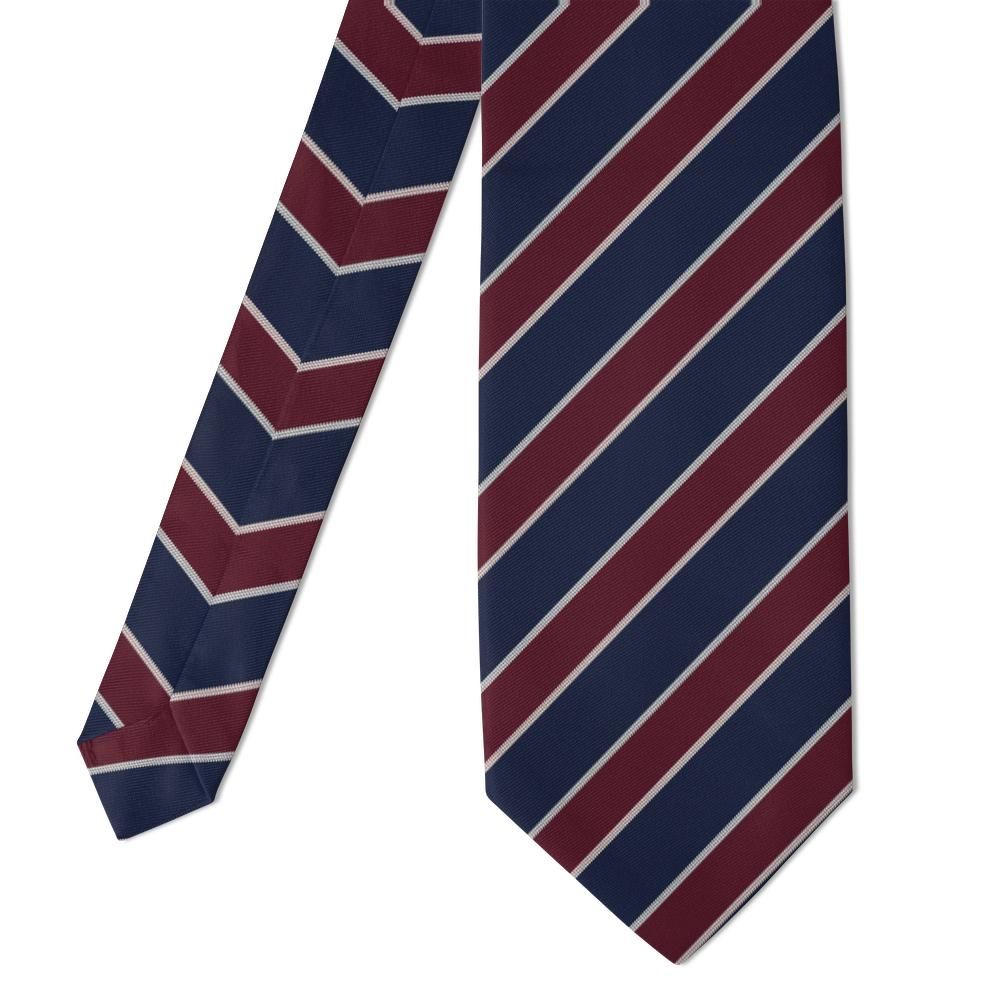 Aubusson - Navy & Burgundy Striped Tie – Ivy League