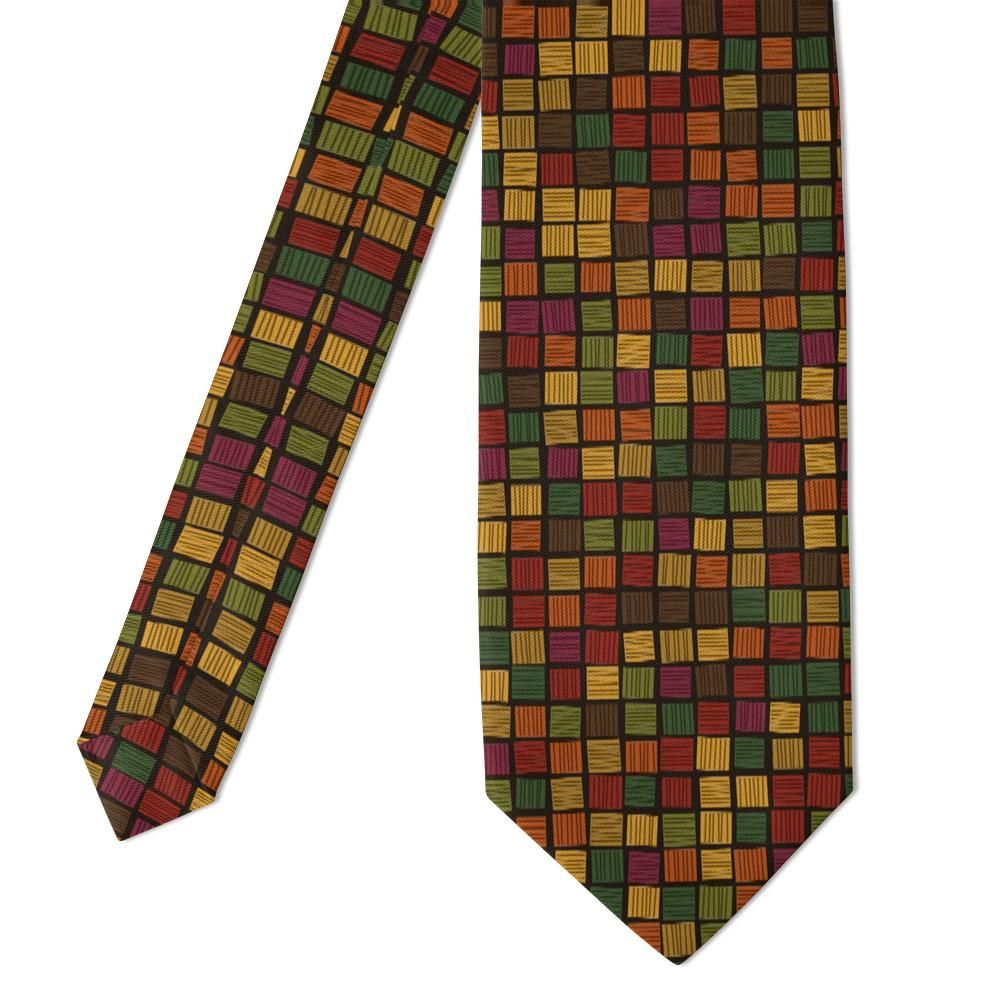 Tennant - Autumn Mosaic Basket Weave Tie – Harvest Loom