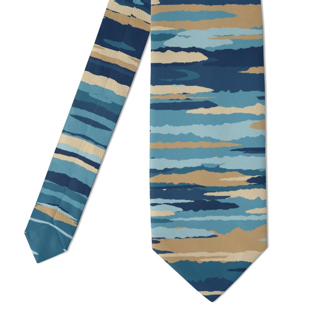 Bernstorff - Ocean Blue & Sand Painted Horizon Tie – Coastal Dawn
