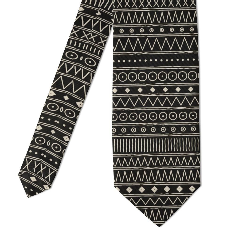 Grubbe - Black & Cream Mudcloth Tie – Bamako Night