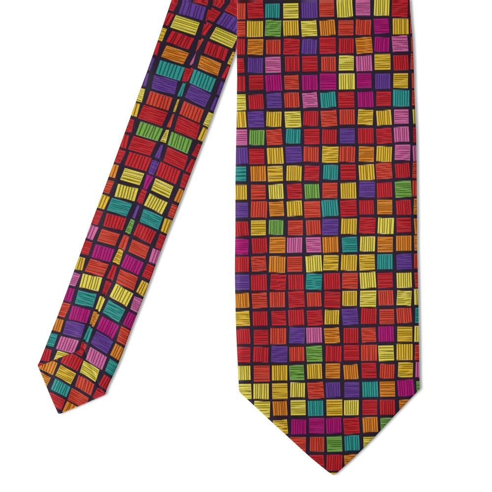 Tennant - Multicolour Mosaic Basket Weave Tie – Kaleidoscope