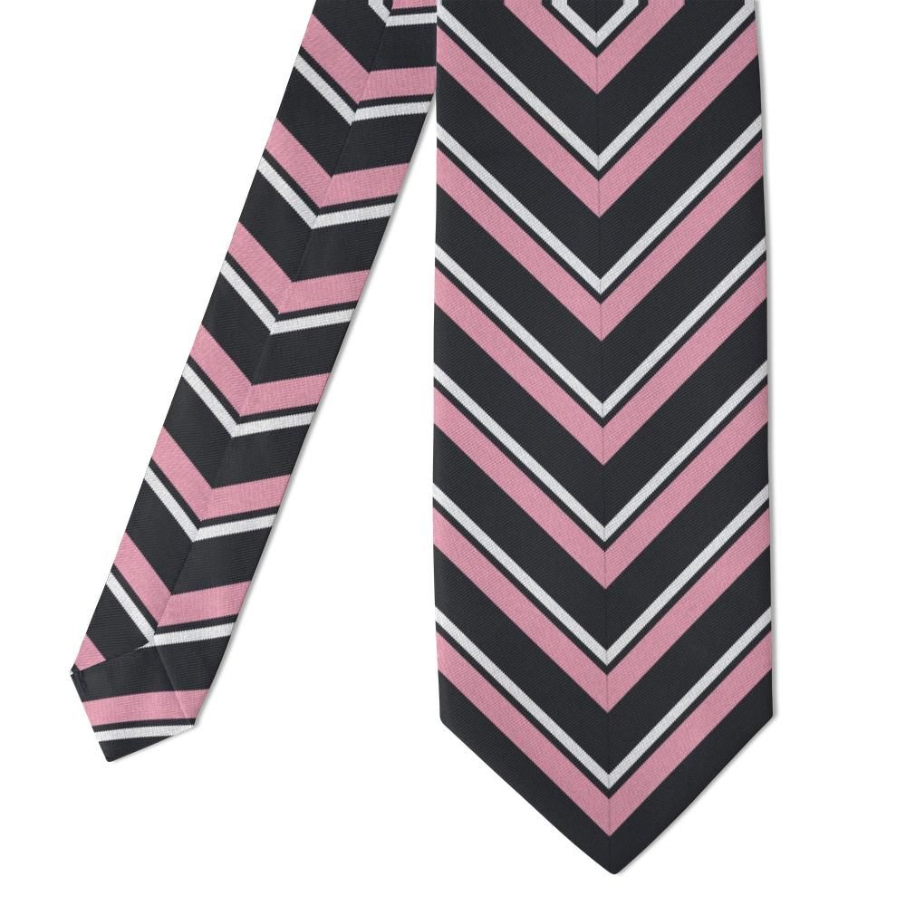 Klinckowström - Charcoal & Pink Mitered Stripe Tie – Gallery Opening