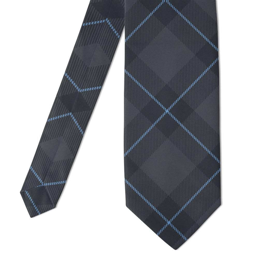 Carew - Charcoal & Sky Shadow Check Tie – Midnight Commute