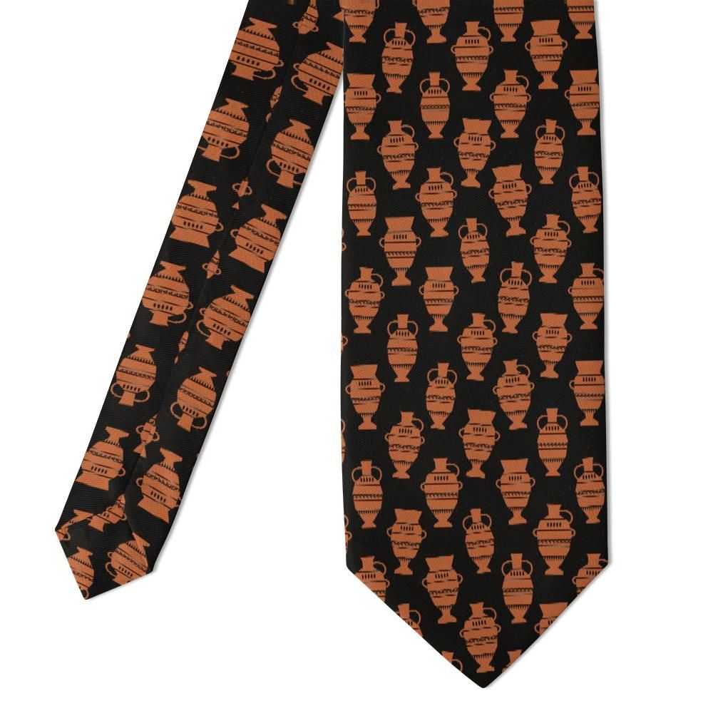 Skeel - Black & Terracotta Amphora Tie – Classical Pottery Charm