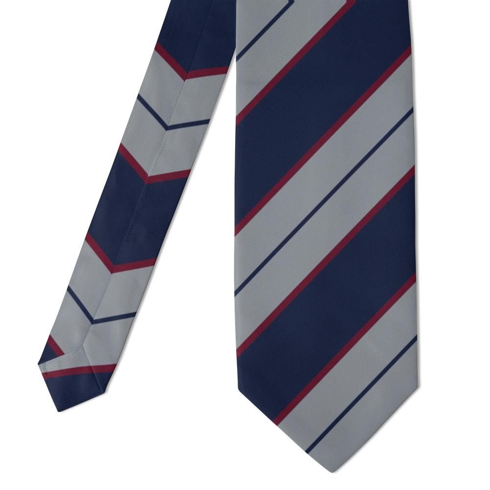 Villeroy - Navy & Silver Grey Regimental Stripe Tie – Heritage Stripes with Cool Precision